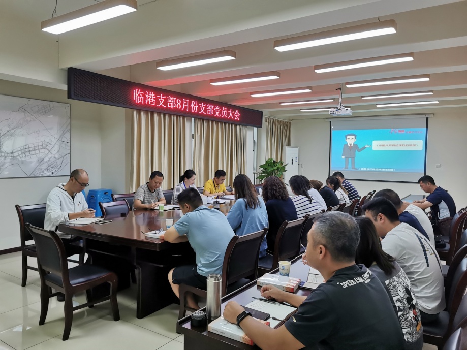 臨港支部召開(kāi)八月支部黨員大會(huì)
